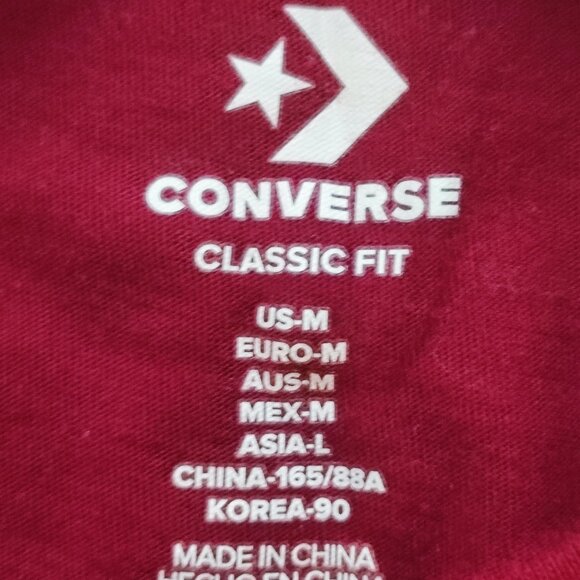 Converse T-shirt classic fit burgundy with roses women's size M - Picture 4 of 5